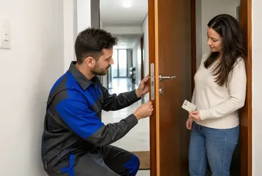 Chaveiro abrindo uma porta em Foz do Iguaçu utilizando ferramentas especializadas.